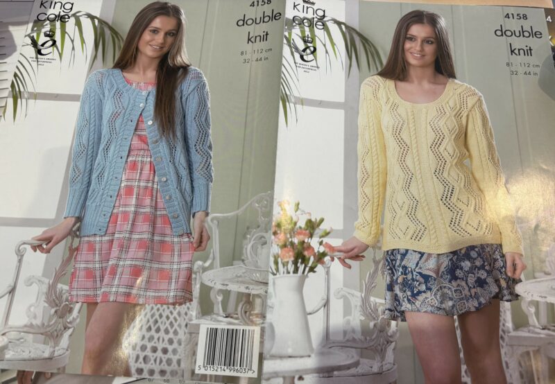 Knitting Pattern - Ladies - Double Knit - Sweater & Cardigan